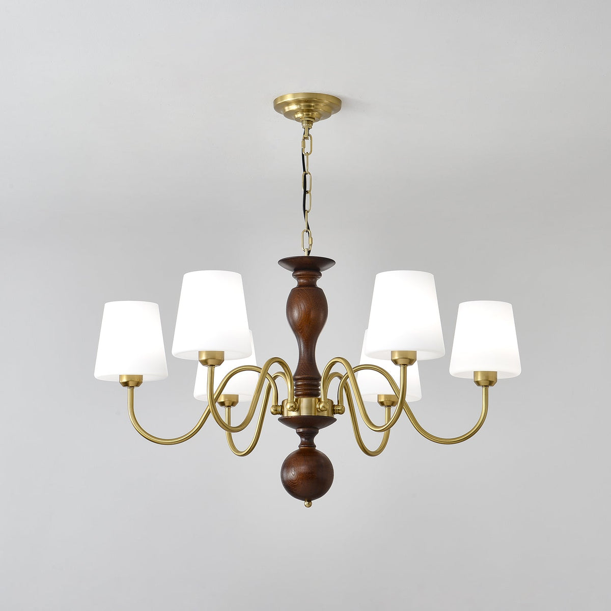 Grove Haven Wood and Brass Chandelier for Dining Room and Living Room