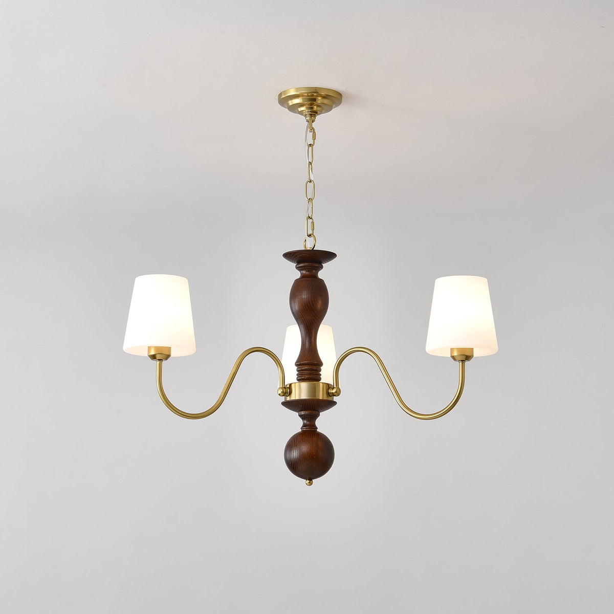 Grove Haven Wood and Brass Chandelier for Dining Room and Living Room