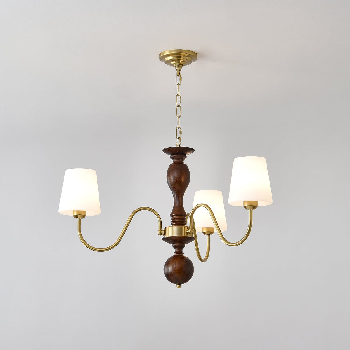 Grove Haven Wood and Brass Chandelier for Dining Room and Living Room