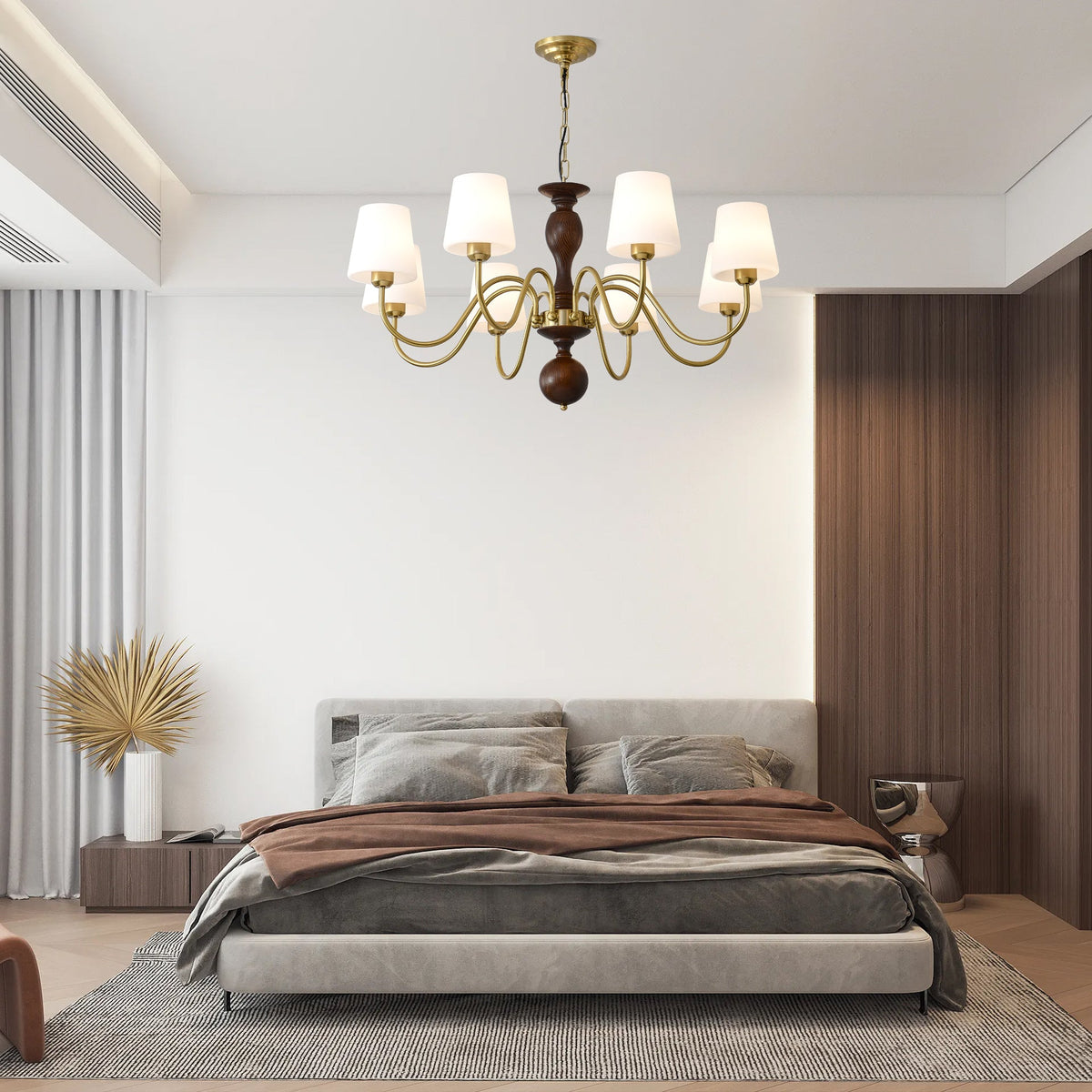 Grove Haven Wood and Brass Chandelier for Dining Room and Living Room