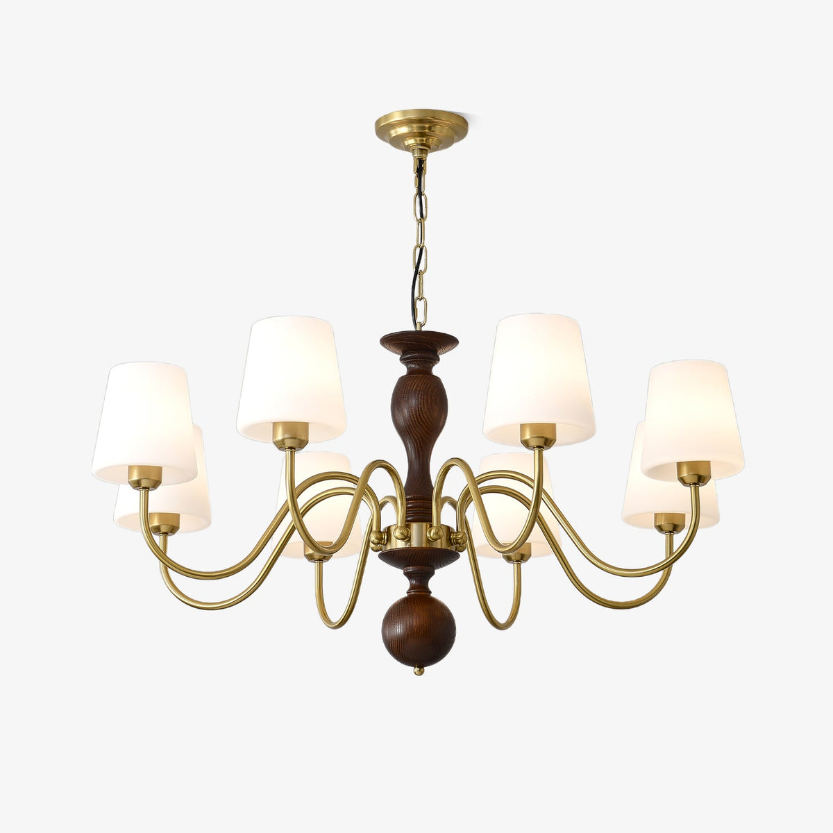 Grove Haven Wood and Brass Chandelier for Dining Room and Living Room