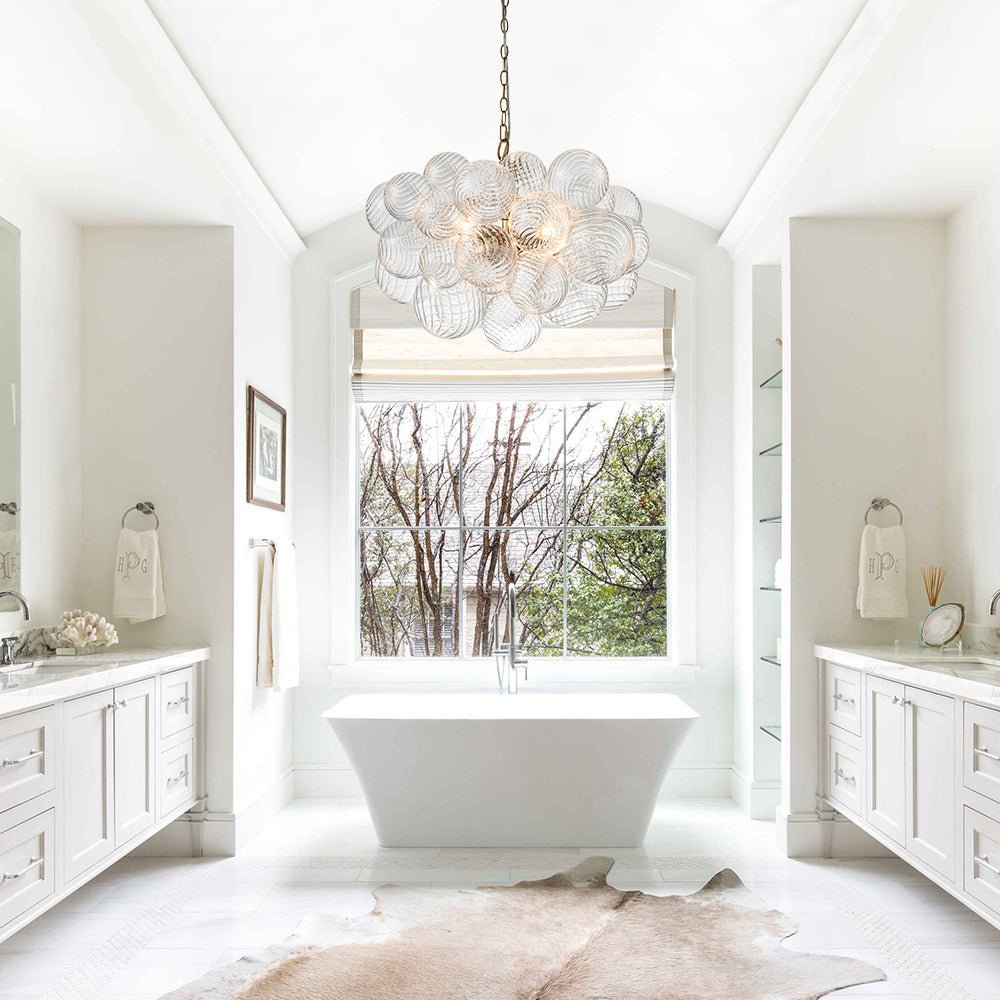 Lumière Cascade Glass Ball Chandelier – Modern Sculptural Pendant Light