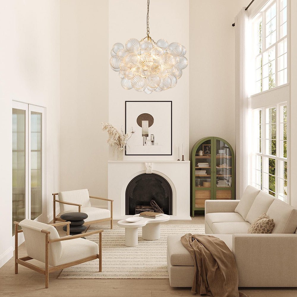 Lumière Cascade Glass Ball Chandelier – Modern Sculptural Pendant Light