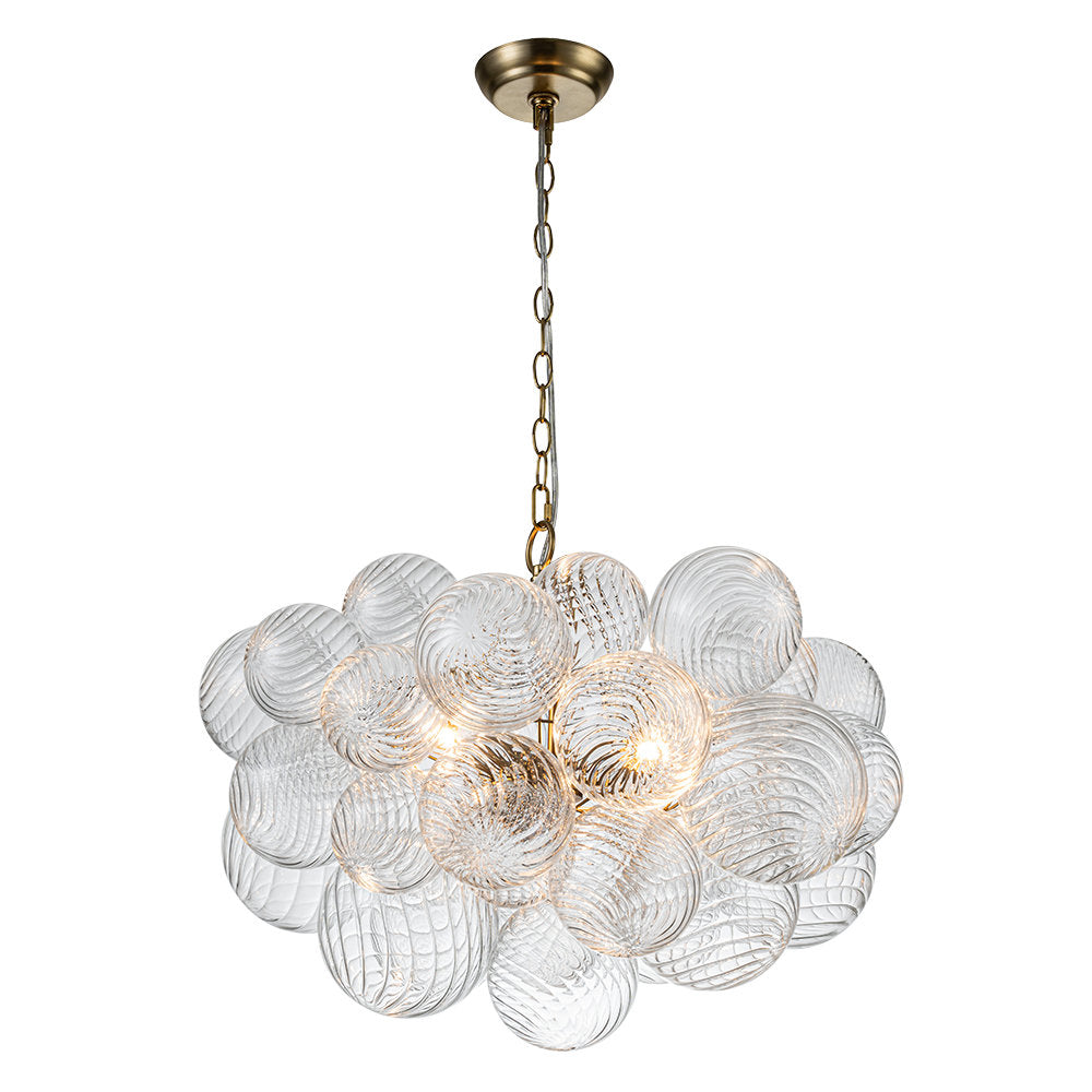 Lumière Cascade Glass Ball Chandelier – Modern Sculptural Pendant Light