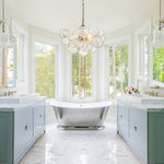 Lumière Cascade Glass Ball Chandelier – Modern Sculptural Pendant Light