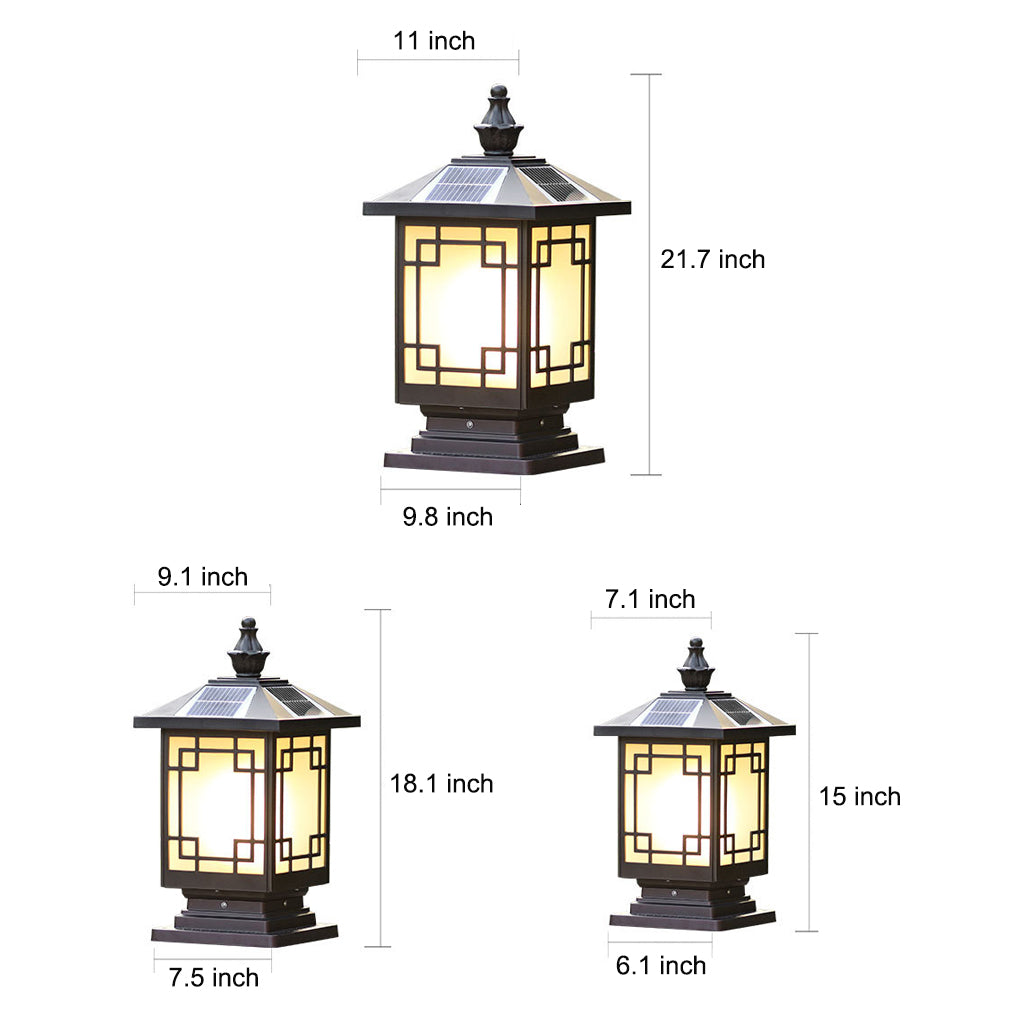 Retro Grilles Solar Fence Post Light Ha080730