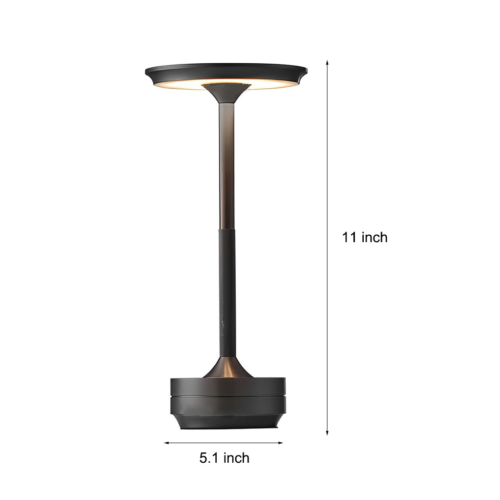 Plated Metal Slender Cordless Ufo Alien Table Lamp