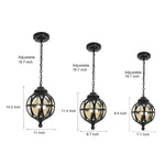 European Style Retro Pendant Aluminum Glass Hanging Ball Outdoor Ceiling Light