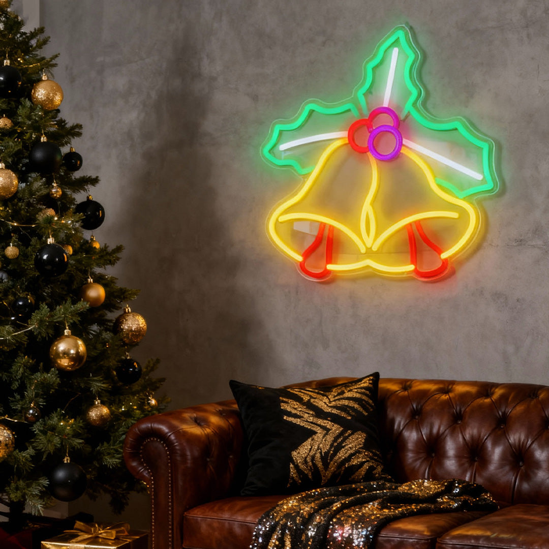 Bell-Shaped LED Neon Wall Art for Modern Interiors