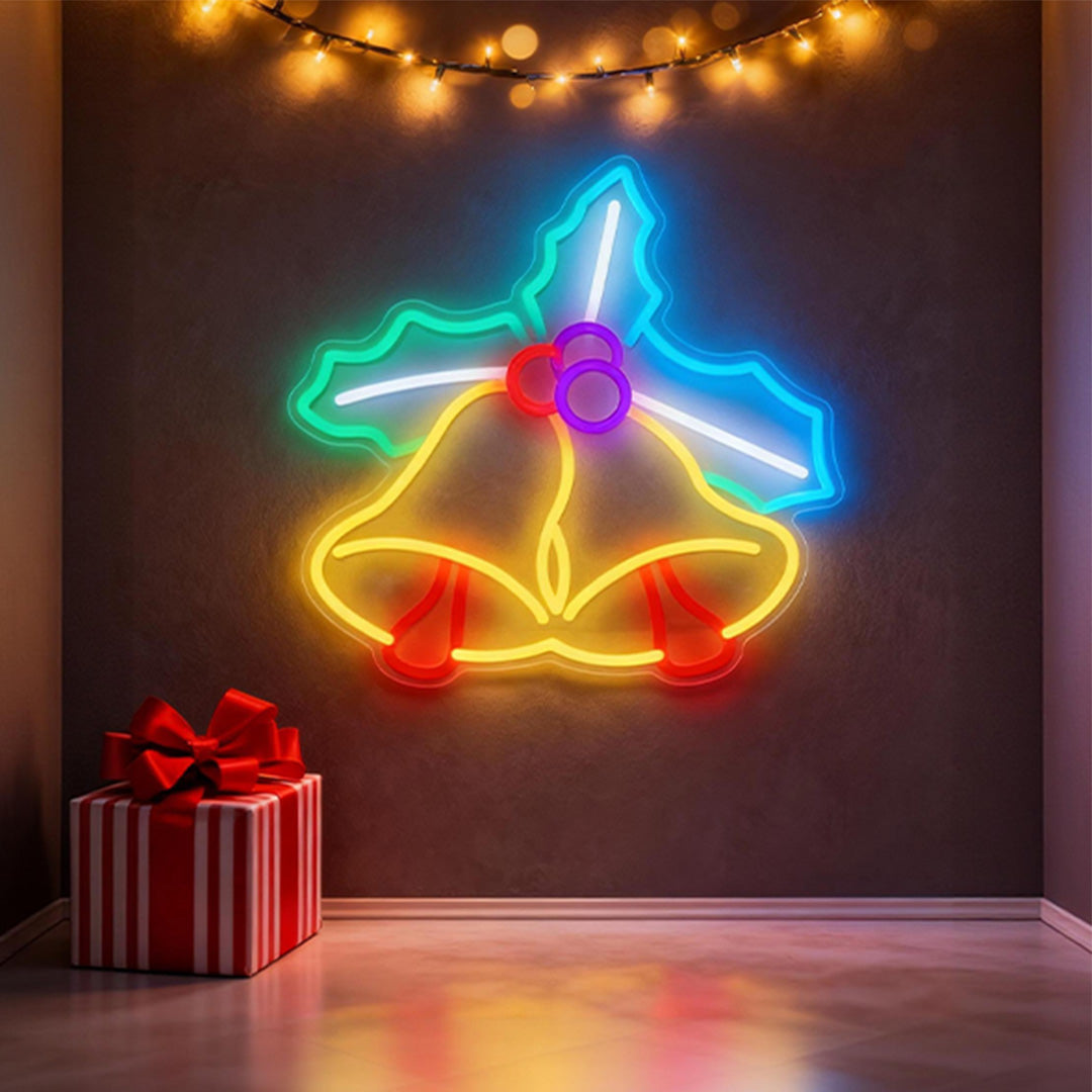 Bell-Shaped LED Neon Wall Art for Modern Interiors