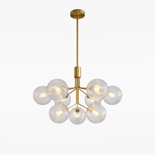 Solid Copper Glass Ball Chandelier | Modern Luxury Pendant Light