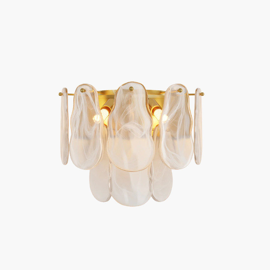 Art Deco French Glass Wall Sconce in Copper, Nickel, or Black