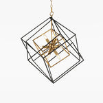 Industrial Dual-Color Iron Square Pendant Light with Acrylic Shade