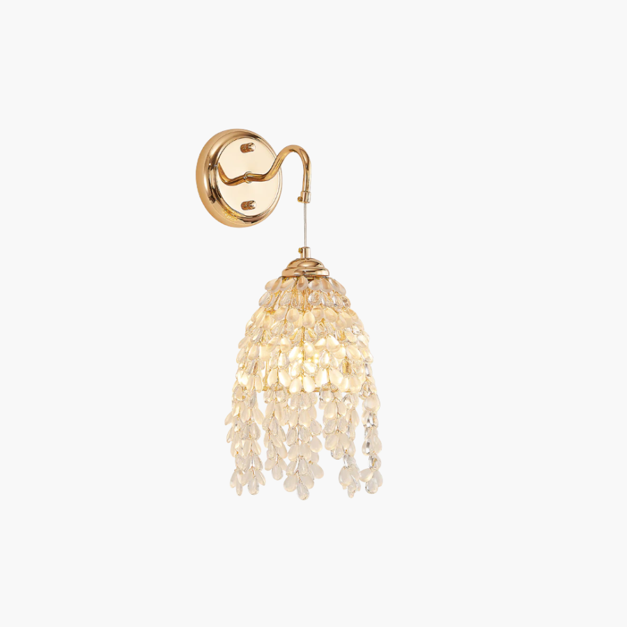 Crystal LED Wall Sconce in Gold Finish for Modern Interiors