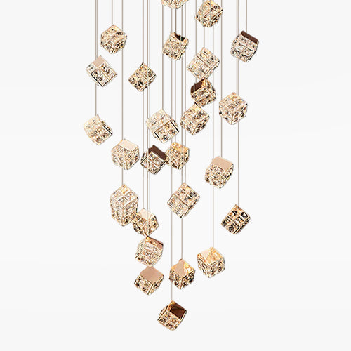 Aurelia Crystal Staircase Chandelier in Champagne Gold