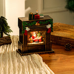 Nordic Fireplace Snowfall Table Lamp with Warm LED Glow