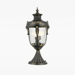 Solid Copper Outdoor Pillar Light with Clear Glass Shade