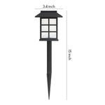 Modern Solar LED Garden Stake Lights, Black Square Pavilion Design for Pathways and Patios
