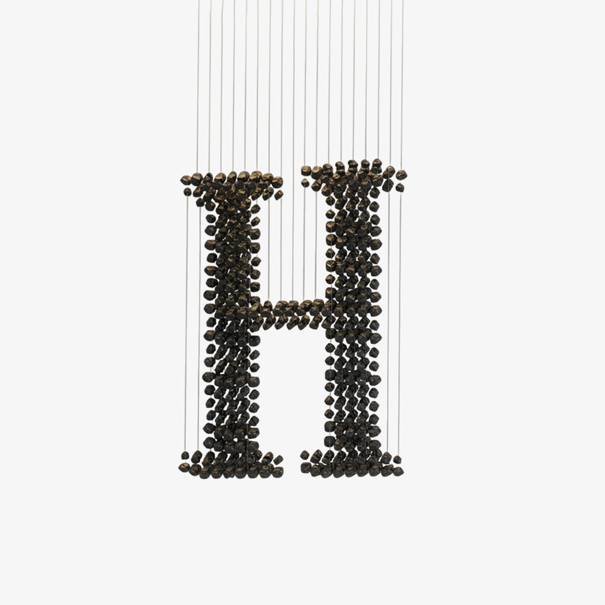 Charcoal Hanging Chandelier with Integrated LED – Modern Architectural Pendant
