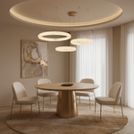 Halo di Pietra Alabaster Ring Chandelier in Brushed Brass