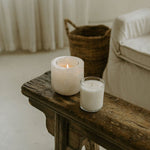 Halo Calm Natural Stone Candle Holder – Artisan Marble & Travertine Tabletop Accent