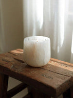 Halo Calm Natural Stone Candle Holder – Artisan Marble & Travertine Tabletop Accent
