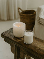 Halo Calm Natural Stone Candle Holder – Artisan Marble & Travertine Tabletop Accent