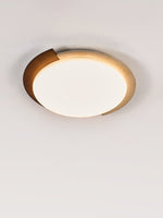 Halo Terra Ceiling Light in Yellow Travertine and Walnut