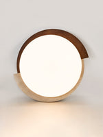 Halo Terra Ceiling Light in Yellow Travertine and Walnut