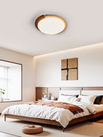 Halo Terra Ceiling Light in Yellow Travertine and Walnut