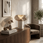 Halo Alabaster Table Lamp – Sculptural LED Accent Light for Modern Interiors