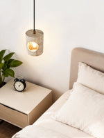 Halo Cut Travertine Pendant Light – Modern Stone Illumination