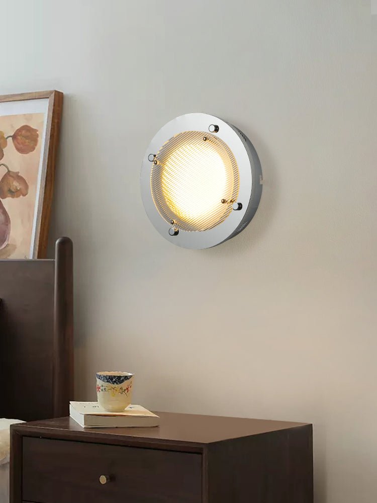 Halo Grid Modern LED Flush Mount Ceiling Light in Silver and White