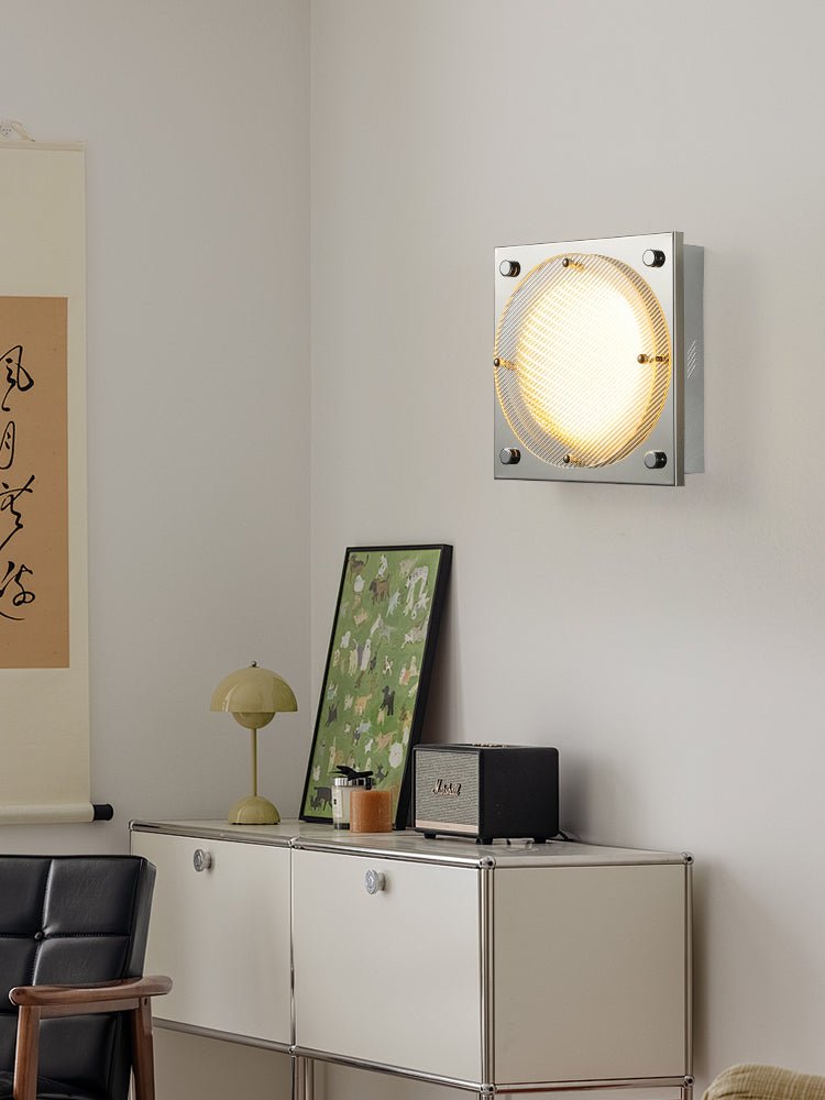 Halo Grid Modern LED Flush Mount Ceiling Light in Silver and White