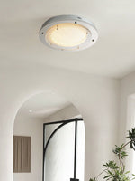 Halo Grid Modern LED Flush Mount Ceiling Light in Silver and White