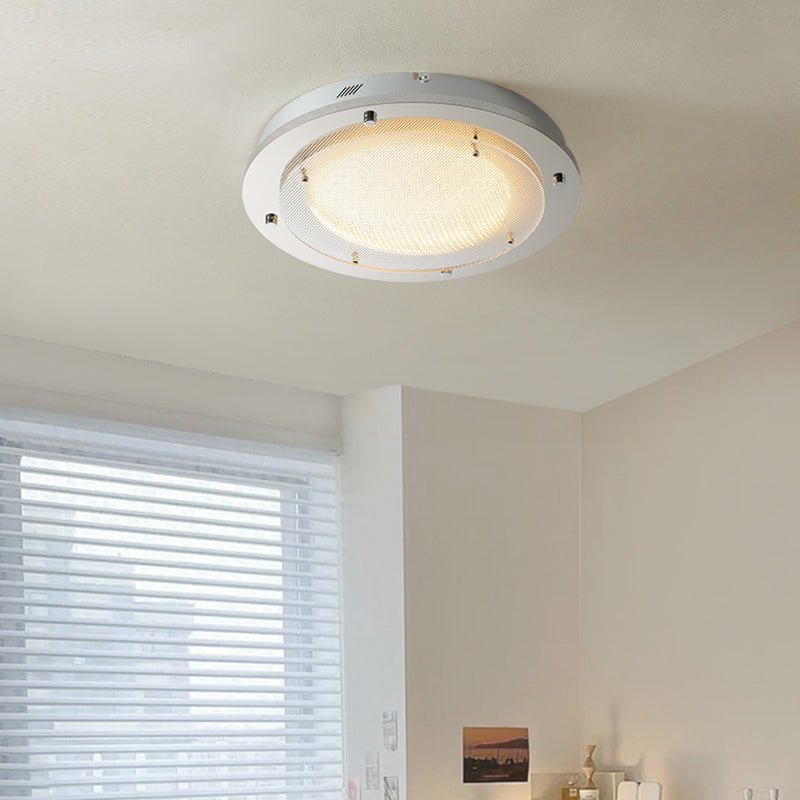 Halo Grid Modern LED Flush Mount Ceiling Light in Silver and White