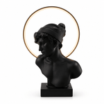 Halo Muse Sculptural Table Lamp – Matte Black LED Accent Light for Modern Interiors