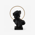 Halo Muse Sculptural Table Lamp – Matte Black LED Accent Light for Modern Interiors