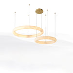 Halo di Pietra Alabaster Ring Chandelier in Brushed Brass