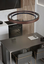Haloa Modern Wood and Metal LED Pendant Light for Dining and Living Spaces