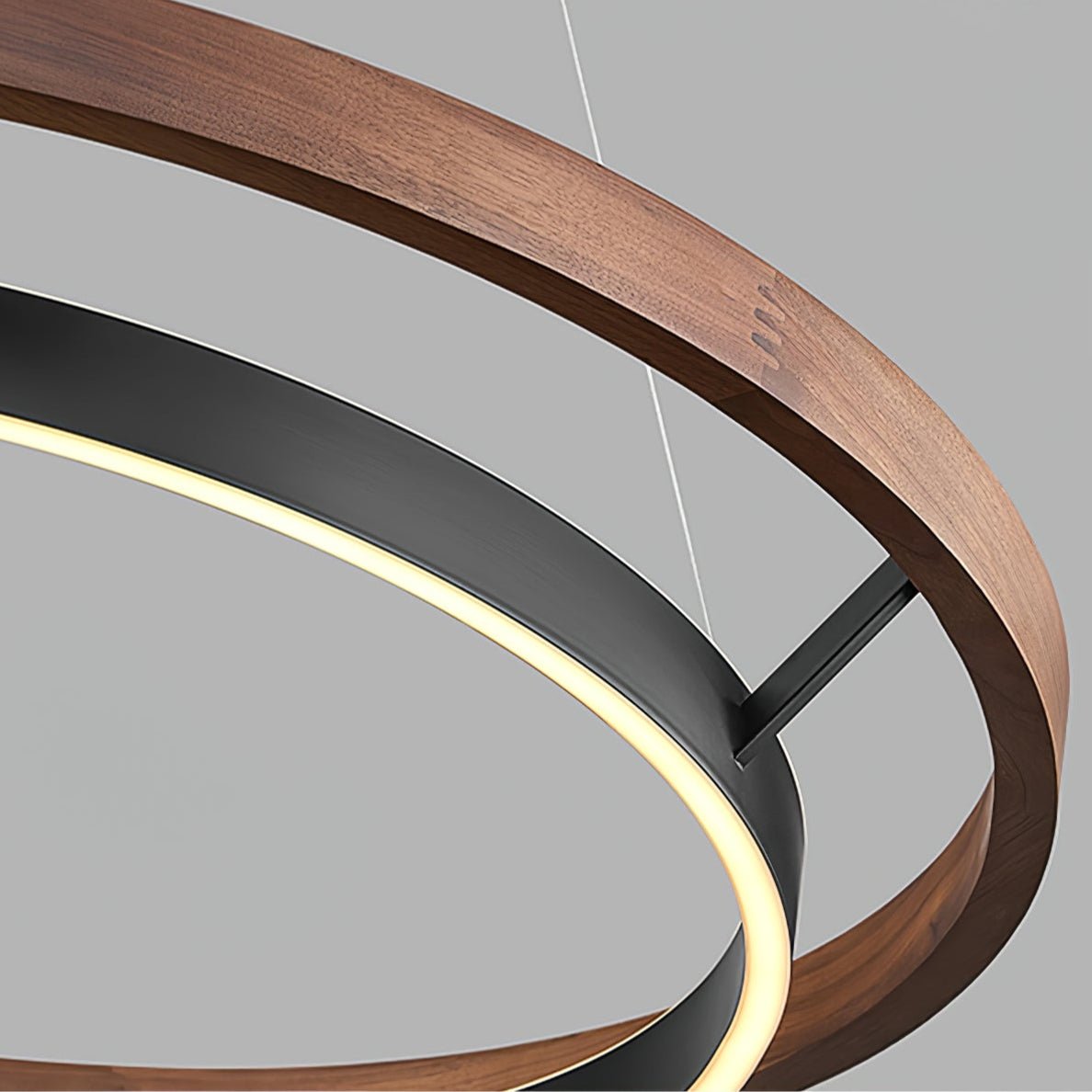 Haloa Modern Wood and Metal LED Pendant Light for Dining and Living Spaces