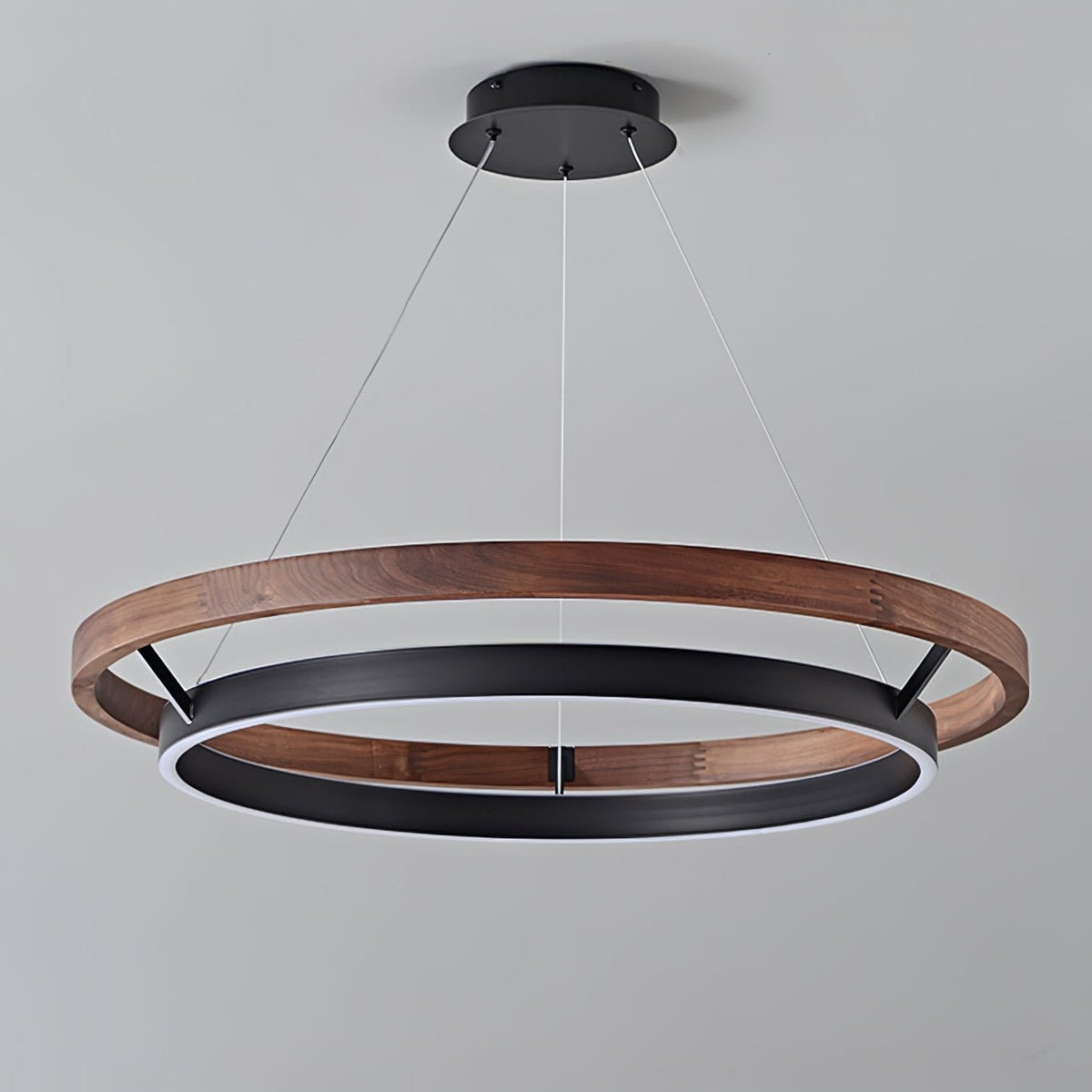 Haloa Modern Wood and Metal LED Pendant Light for Dining and Living Spaces