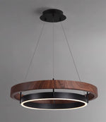 Haloa Modern Wood and Metal LED Pendant Light for Dining and Living Spaces
