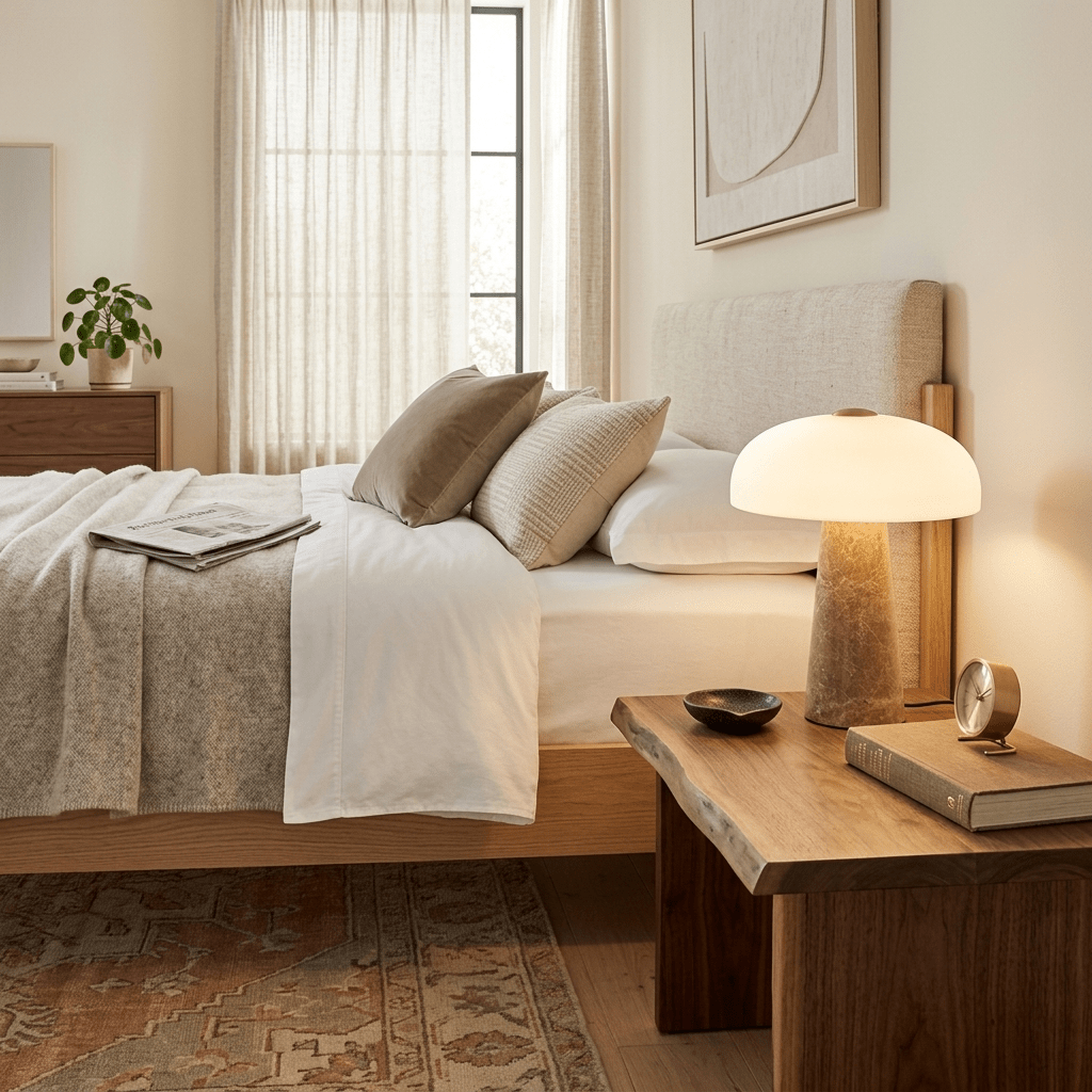 Haloire Marble Table Lamp – Modern Sculptural LED Desk Light