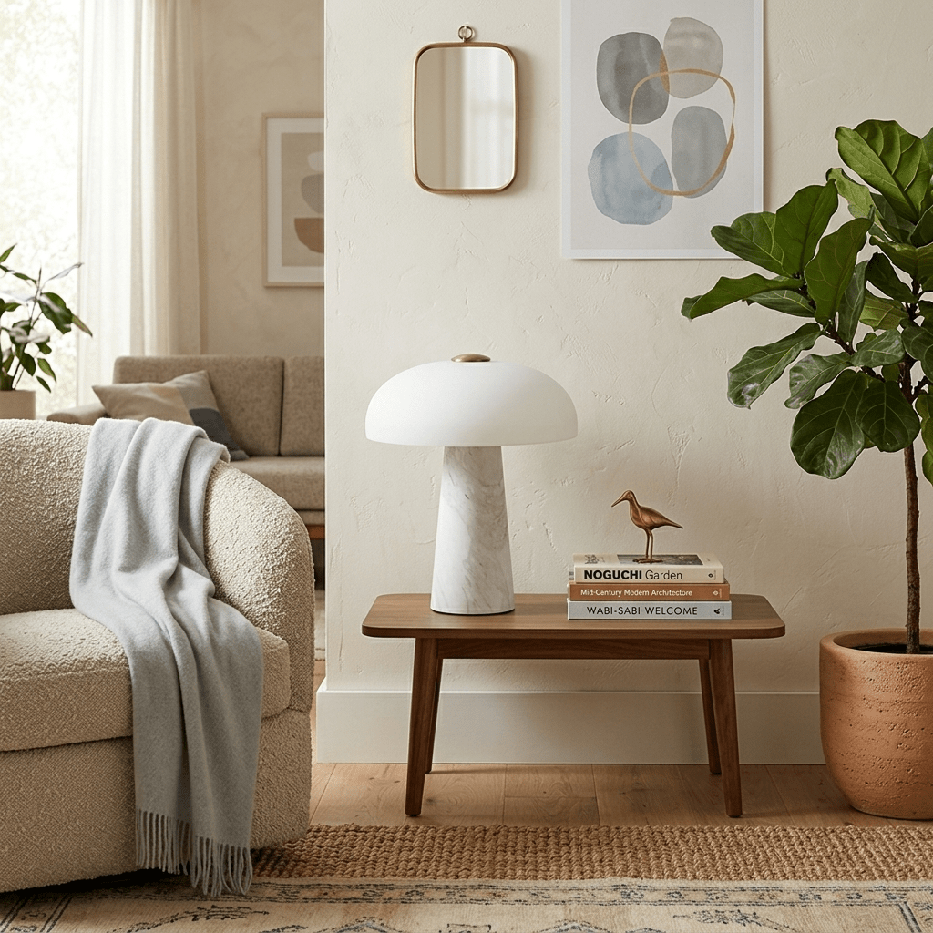 Haloire Marble Table Lamp – Modern Sculptural LED Desk Light