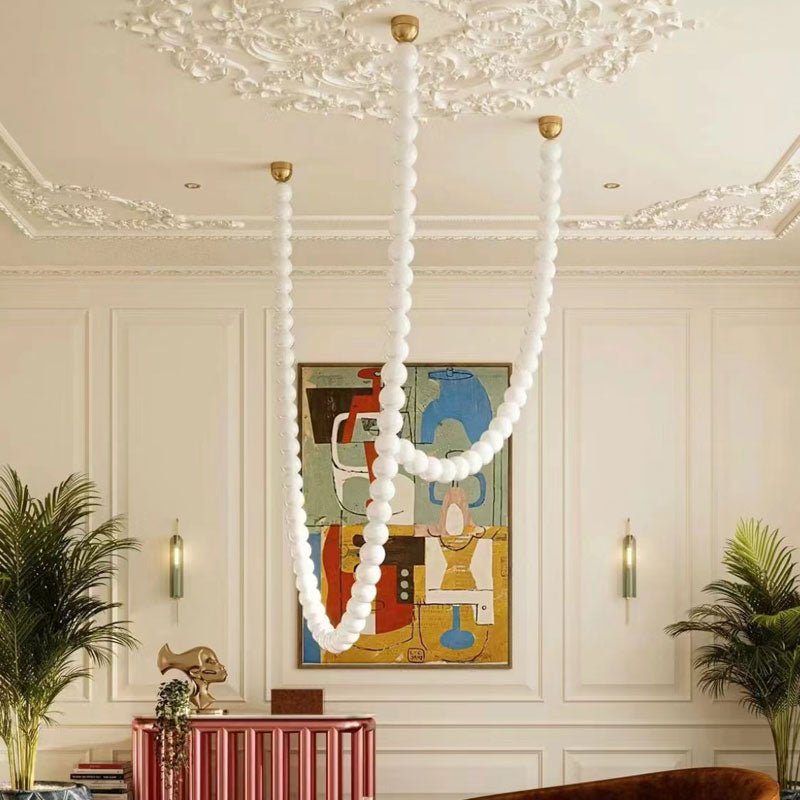 Halti Necklace Acrylic Chandelier with Gold Accents and Integrated LED