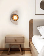 Halvora Travertine Wall Sconce with Wood Accent and Glass Globe