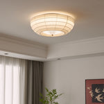 Hana Flush Mount Ceiling Light in Fabric and Crystal