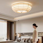 Hana Flush Mount Ceiling Light in Fabric and Crystal