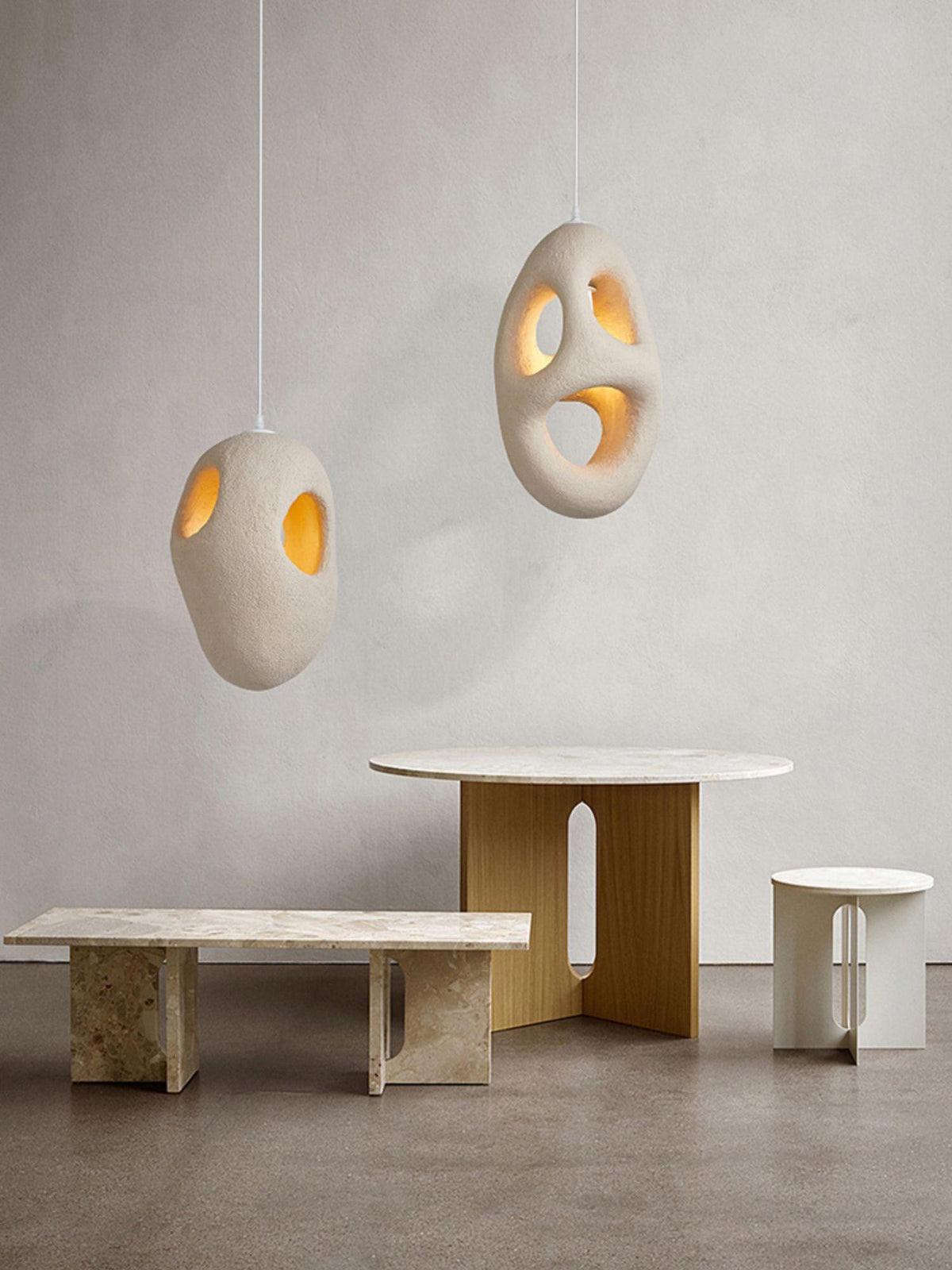 Hand Built White Pendant Lamp